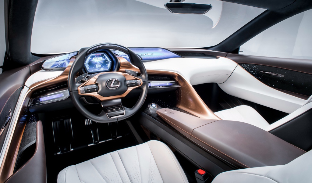 Стильный салон автомобиля Lexus LF 1, 2018