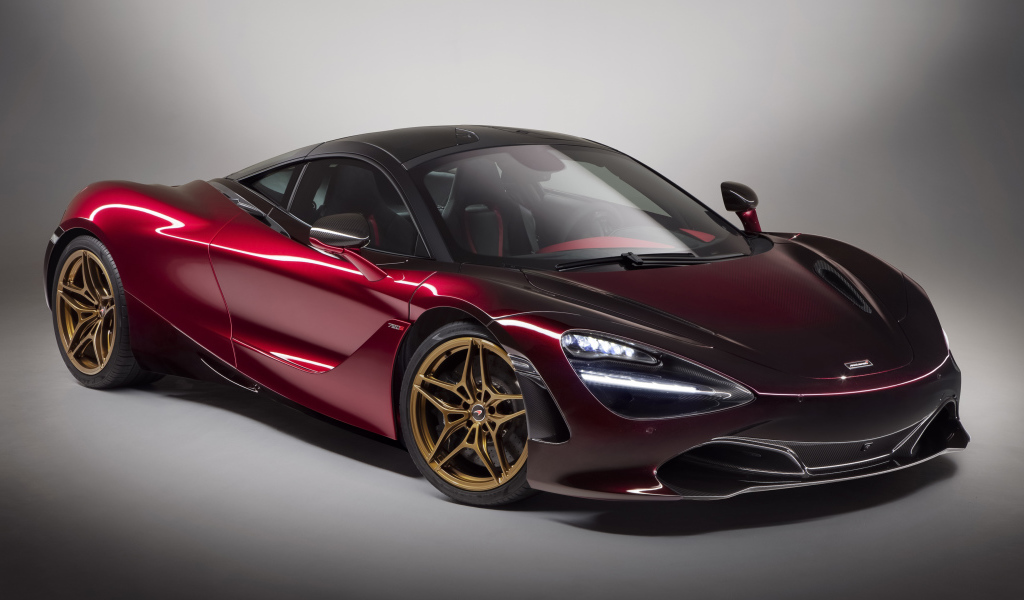 Бордовый автомобиль McLaren 720S, 2018
