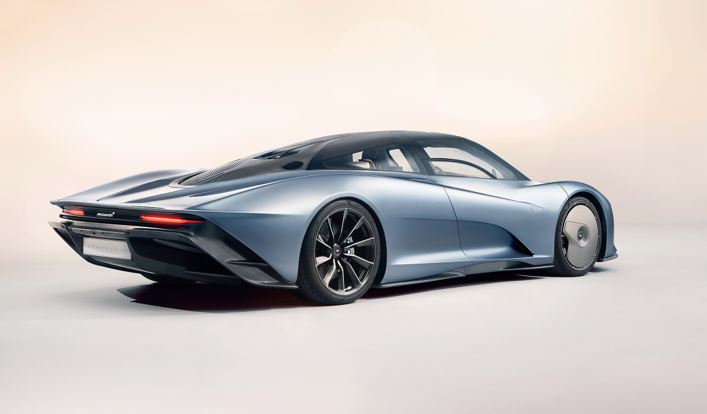 Fast expensive car McLaren Speedtail, 2020 rear view