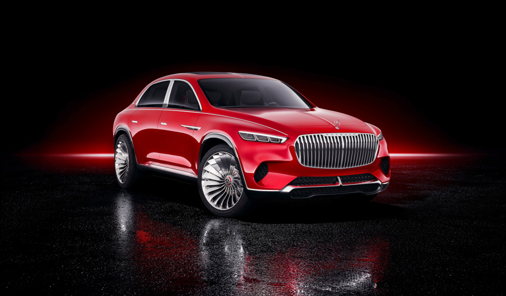 Красный автомобиль Vision Mercedes Maybach Ultimate Luxury, 2018