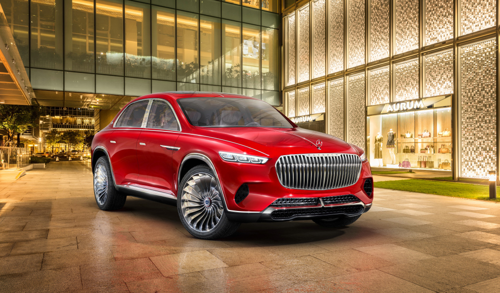 Красный стильный новый автомобиль Mercedes Maybach Ultimate Luxury, 2018 года