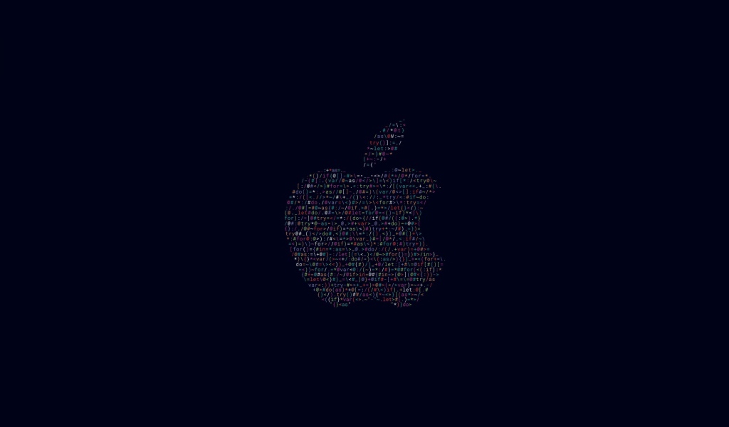 Логотип  Apple на черном фоне