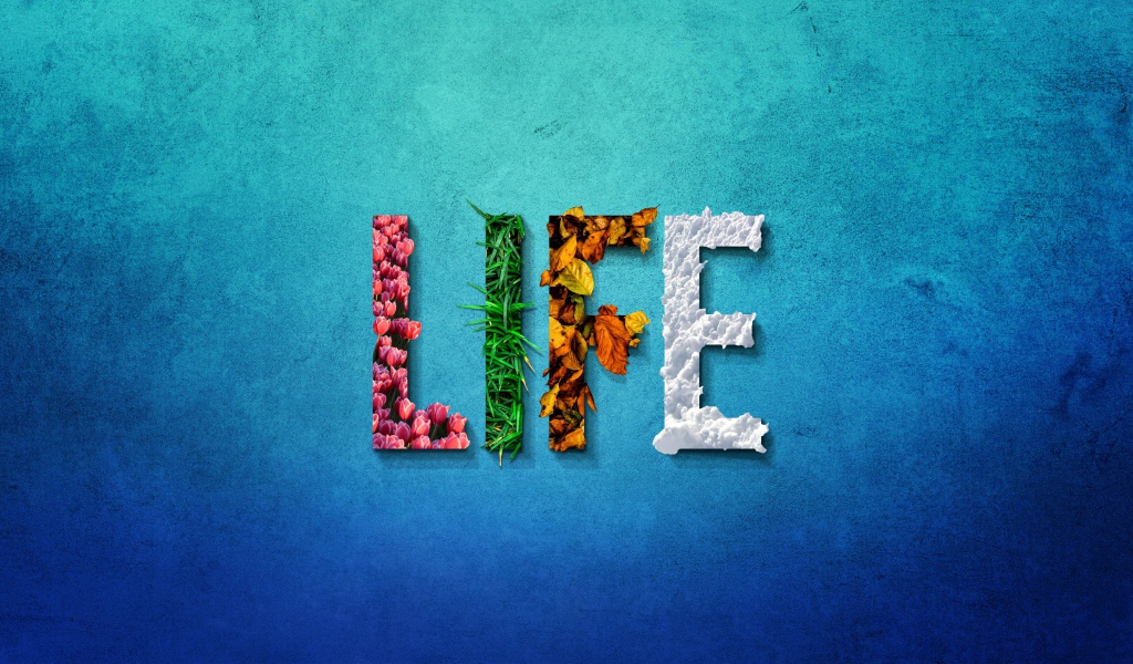 Надпись LIFE на голубом фоне