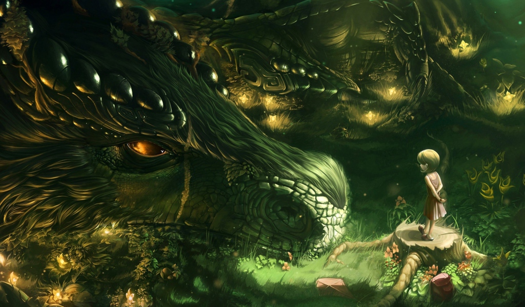 Большой дракон и маленькая девочка, фэнтези