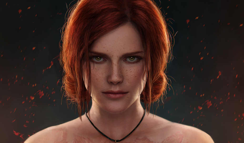 Фантастическая рыжеволосая зеленоглазая девушка