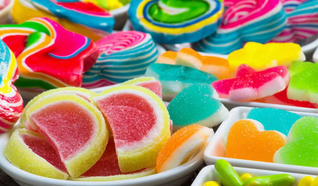 Аппетитные разноцветные мармеладные сладости