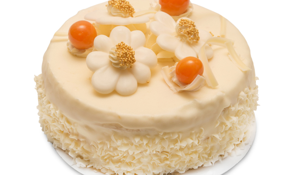 Красивый праздничный торт с белым шоколадом