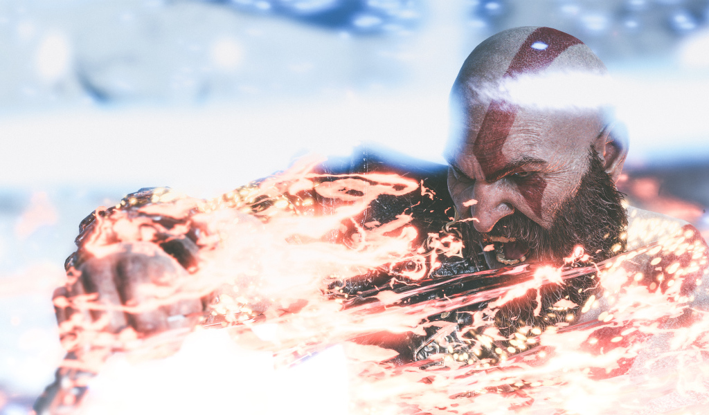 Kratos character of the computer game God of War