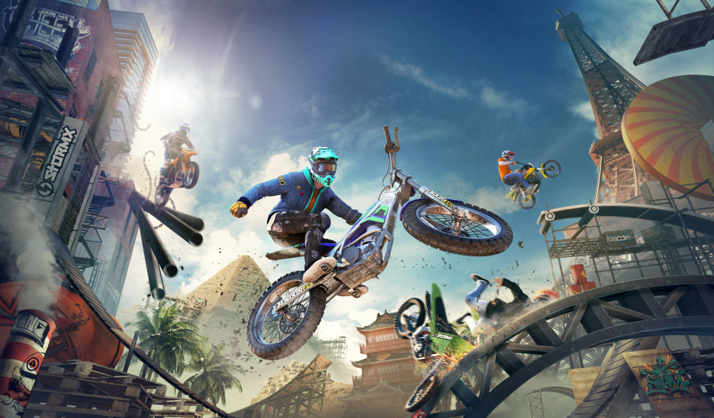 Постер новой гоночной игры Trials Rising, 2019