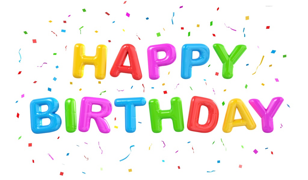 Разноцветные воздушные шары на день рождения на белом фоне
