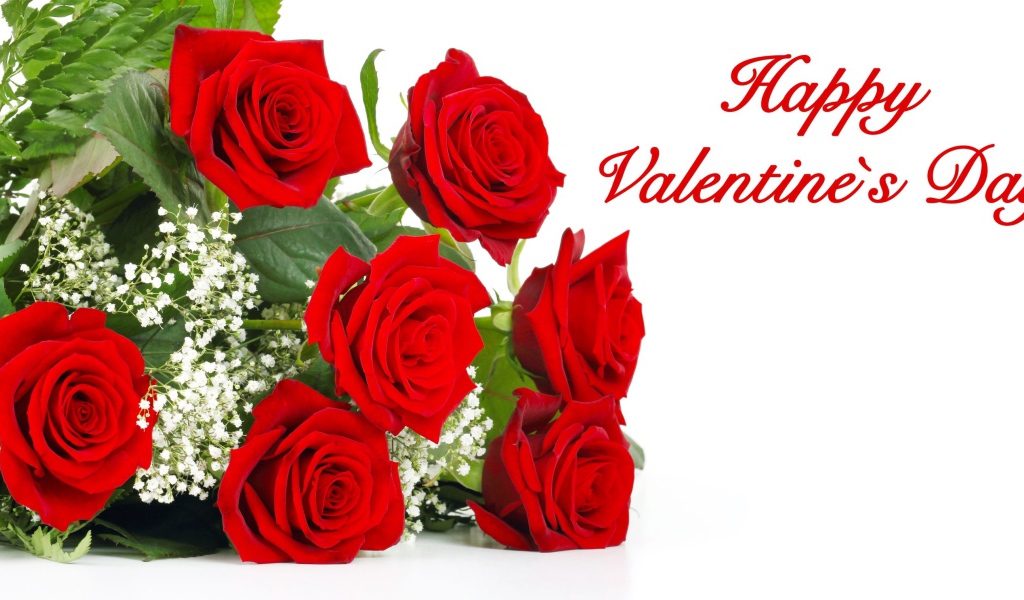 Красивый букет красных роз на День Святого Валентина