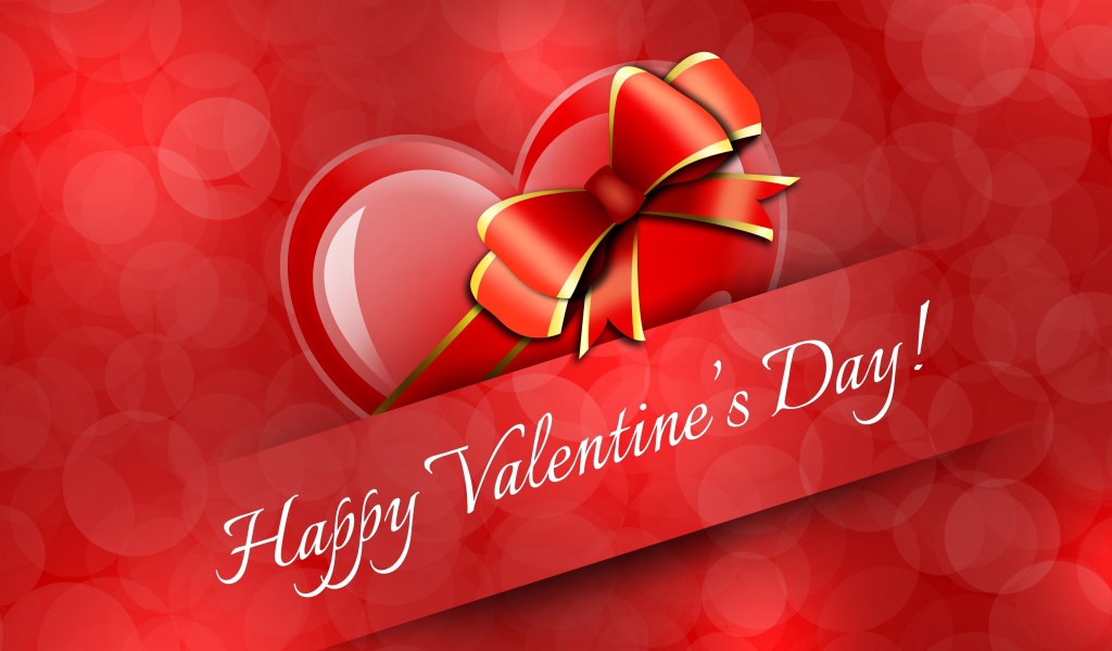 Открытка на красном фоне на День Святого Валентина