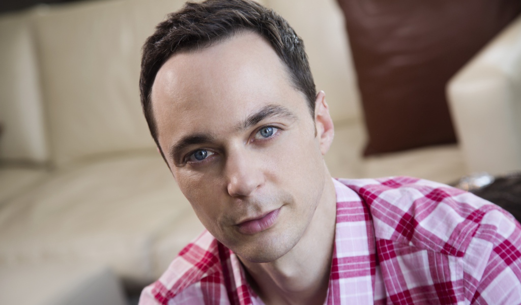 Красивый голубоглазый мужчина, актер Джим Парсонс