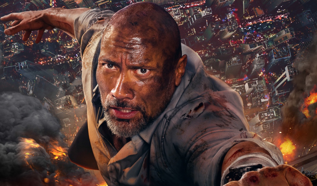 Актер Дуэйн Джонсон в новом фильме Небоскрёб, 2018