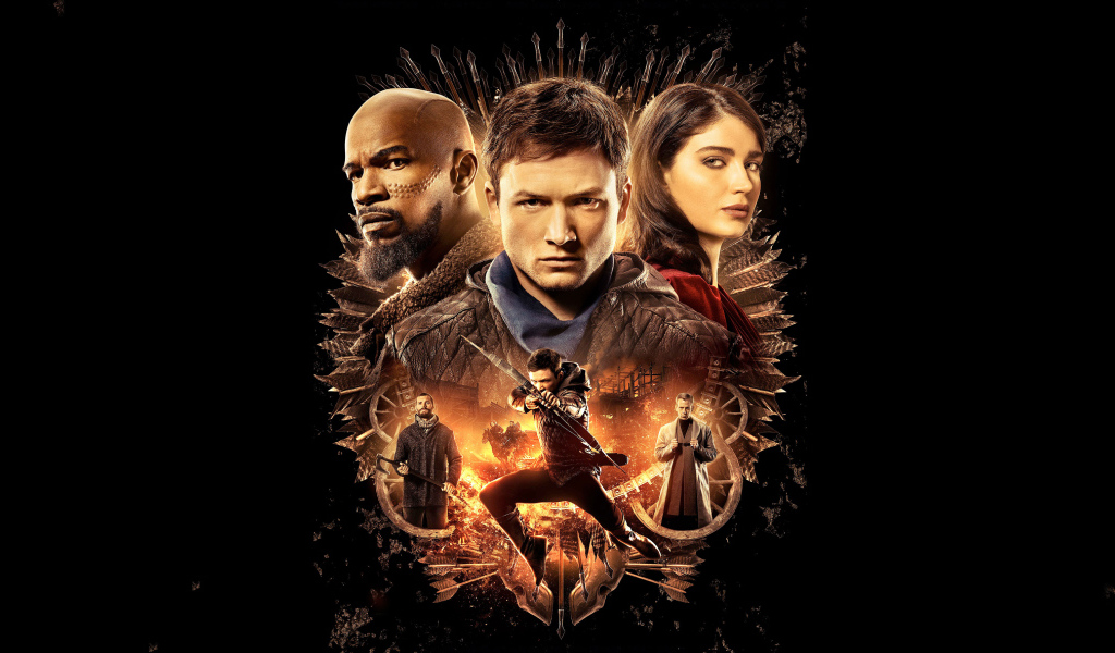 Постер фильма Робин Гуд. Начало на черном фоне