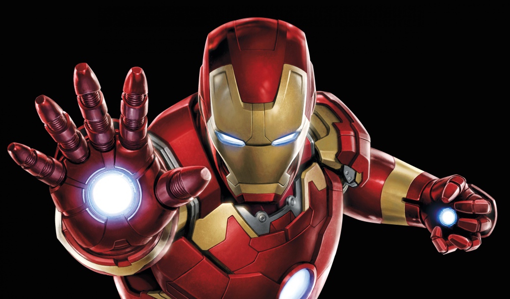 Superhero Marvel Iron man on a black background