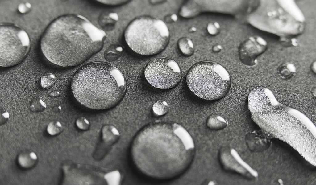 A lot of drops on a gray background