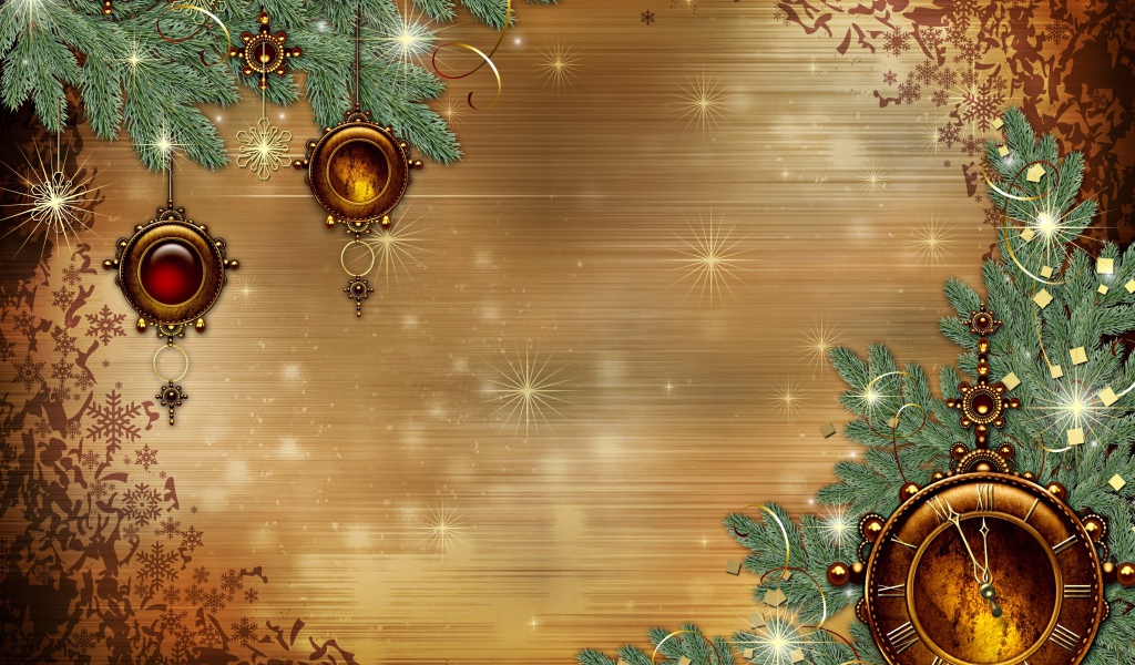 Красивый шаблон поздравительной открытки на Новый год 2019