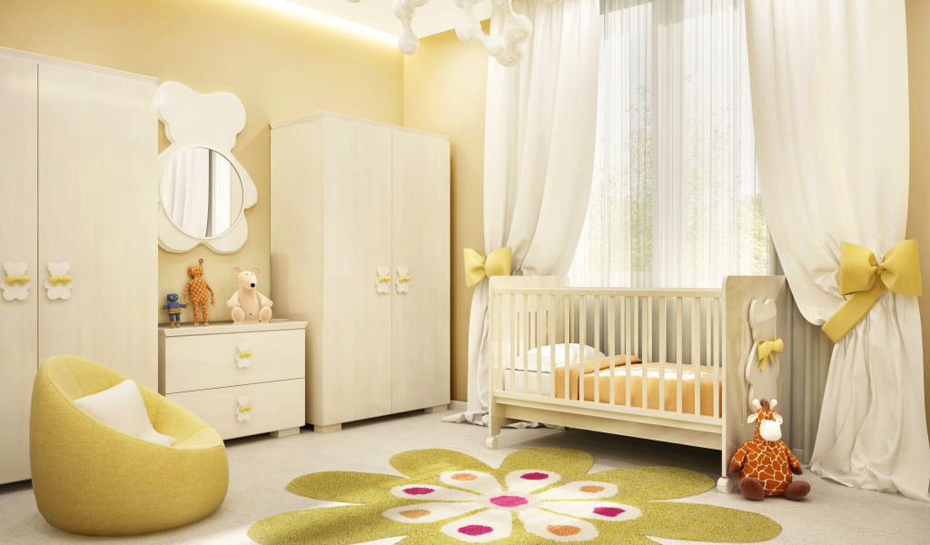 Красивая детская комната в пастельных тонах 