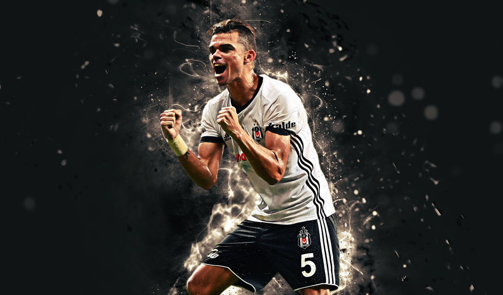 Португальский футболист Пепе радуется победе