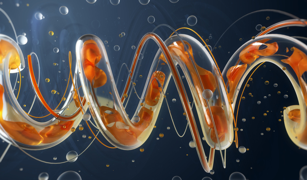 Абстрактная спираль на синем фоне 