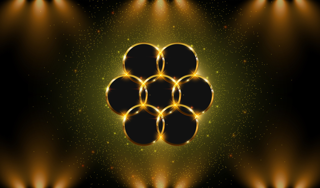 Красивый золотой цветок 3д графика