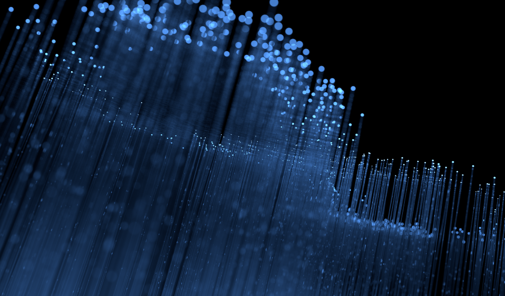 Голубые неоновые линии на черном фоне