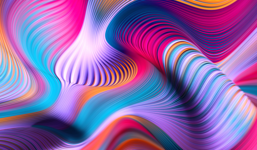 Разноцветные абстрактные волны крупным планом