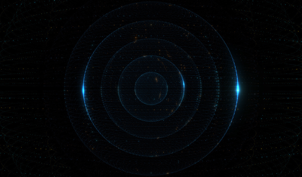 Неоновые круги на черном фоне 