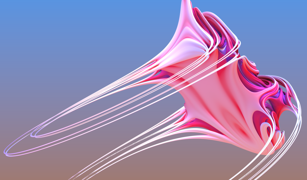 Pink abstract illustration on a blue background