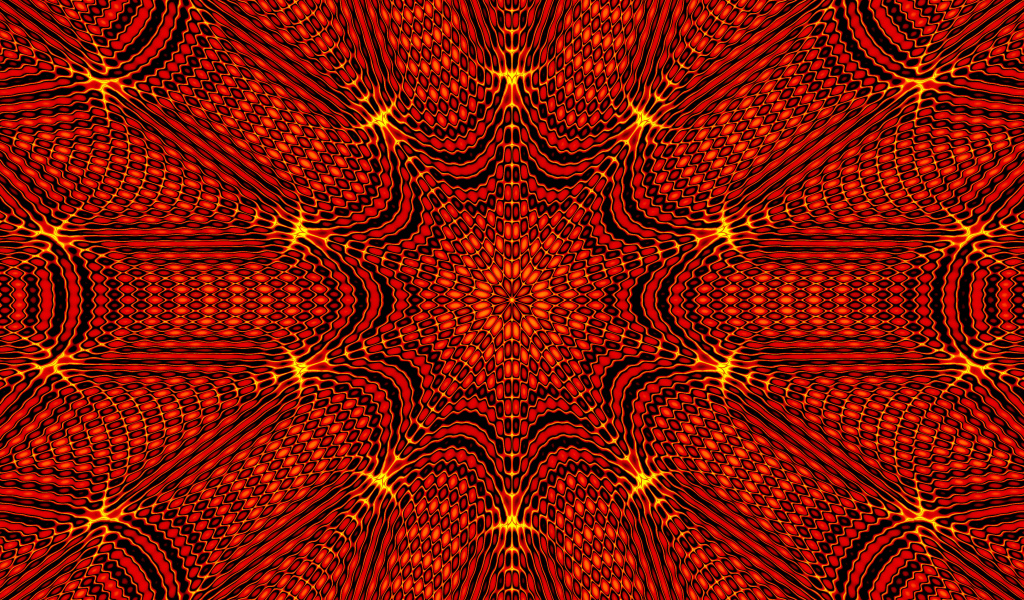 Красивый яркий оранжевый абстрактный рисунок калейдоскоп