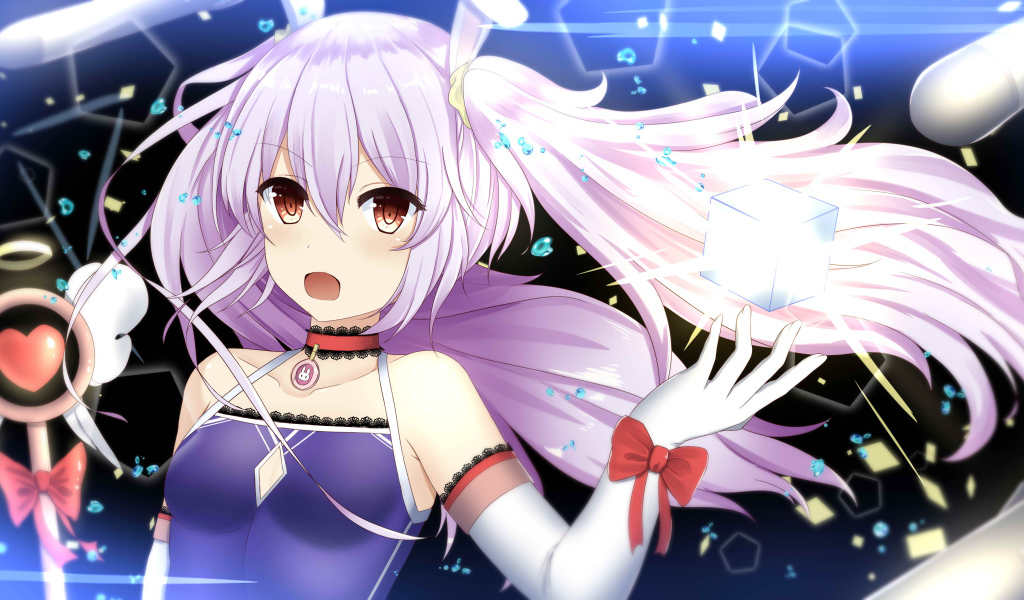 Красивая девушка с  сиреневыми волосами, аниме Azur Lane