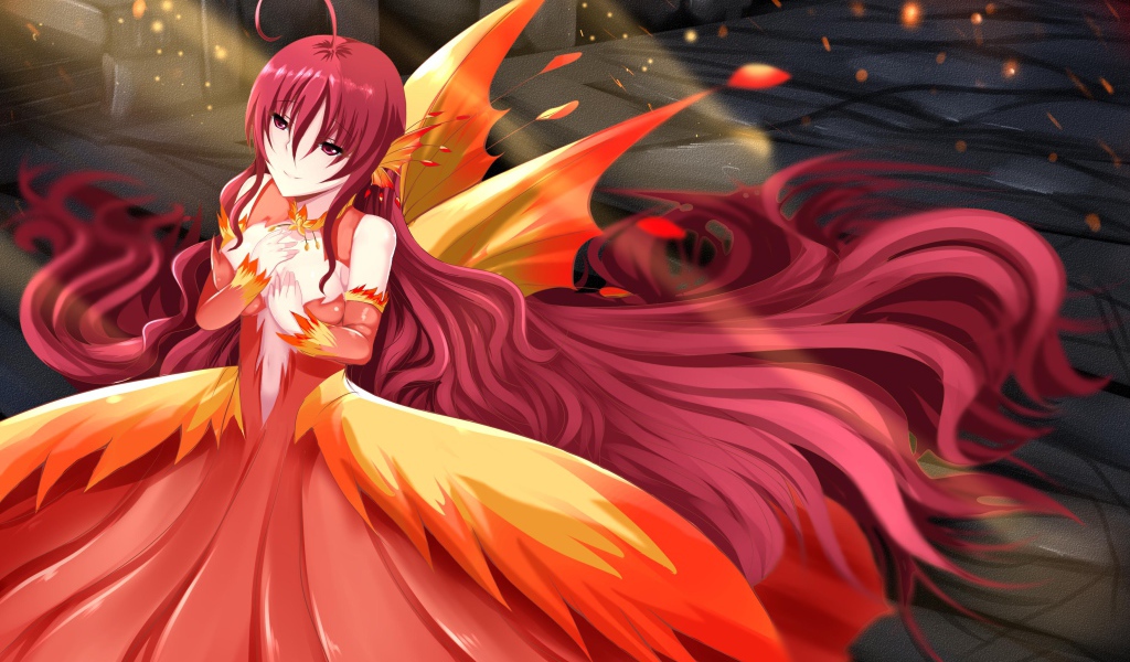 Девушка с длинными розовыми волосами аниме Оригинал