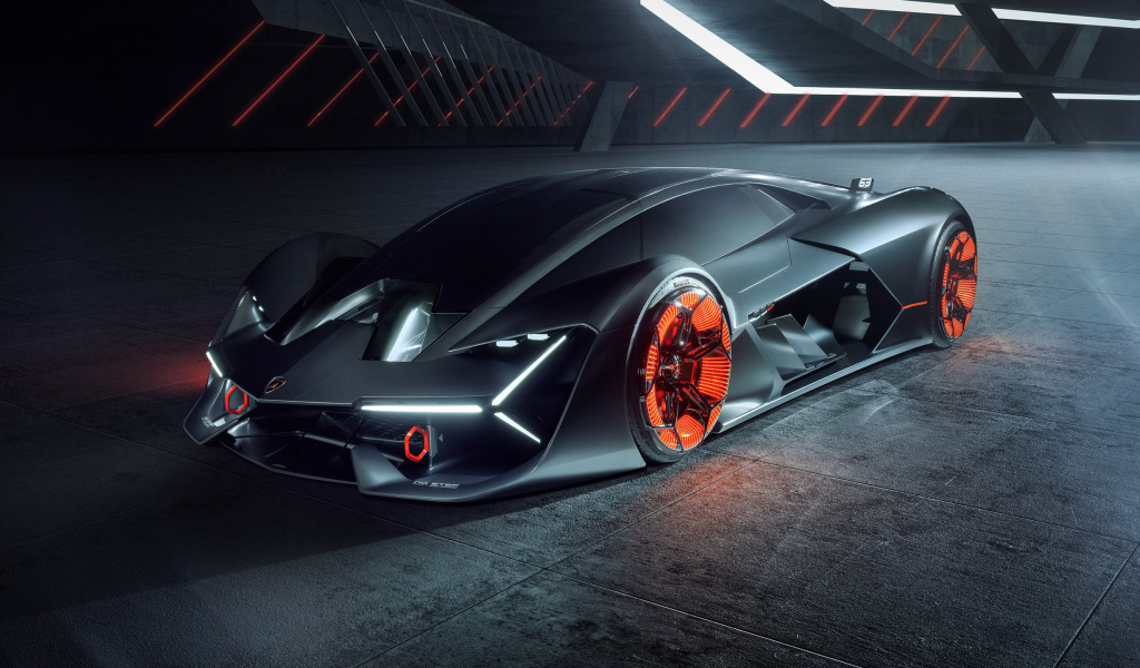 Дорогой стильный автомобиль Lamborghini Terzo Millennio 2019 года