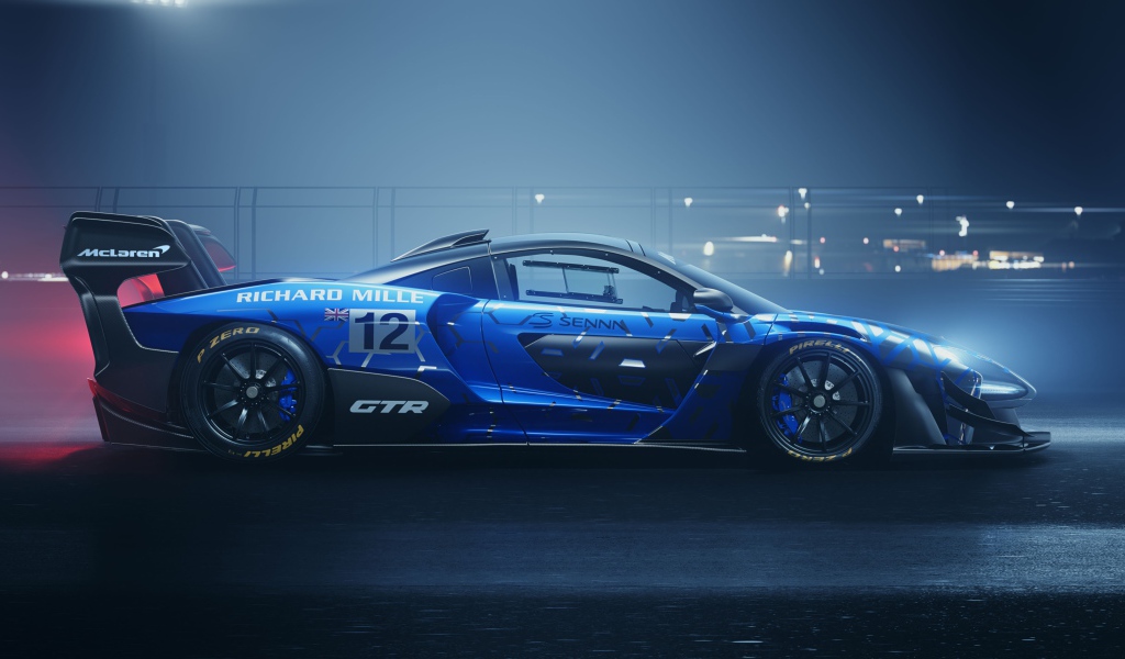Гоночный автомобиль McLaren Senna GTR 2019 года вид сбоку