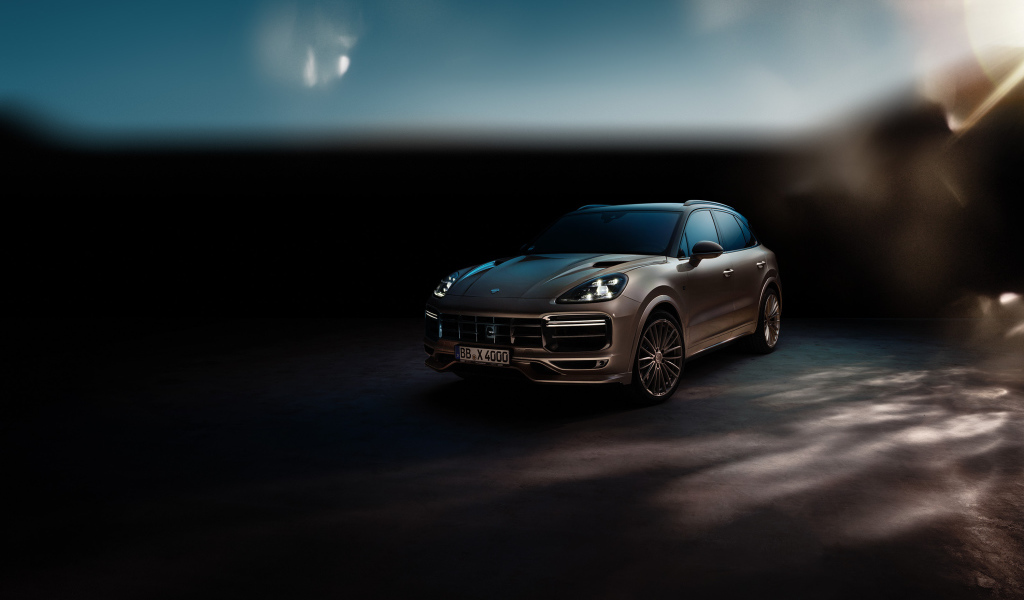 Коричневый внедорожник Porsche Cayenne Turbo, 2018 года