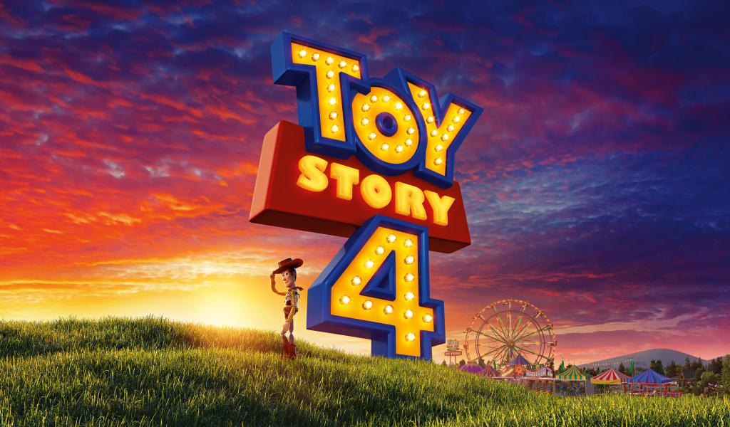 Ковбой Вуди на зеленой траве персонаж мультфильма История игрушек 4