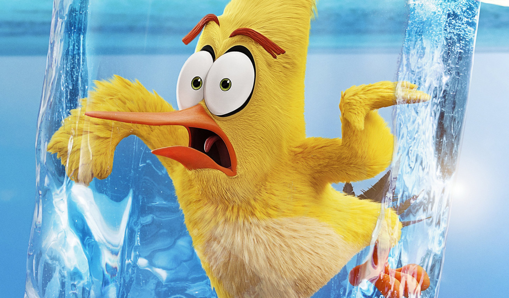 Желтая птица во льду мультфильм The Angry Birds в кино 2