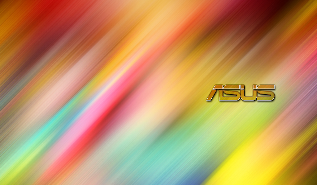 Логотип ASUS на разноцветном фоне