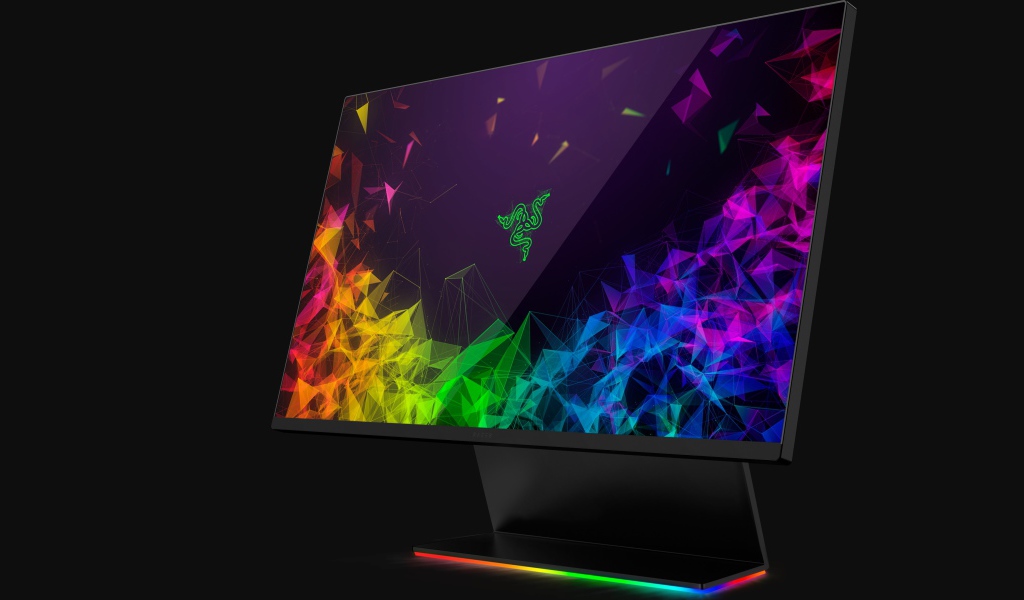 Игровой монитор Razer Raptor, CES 2019 года на черном фоне
