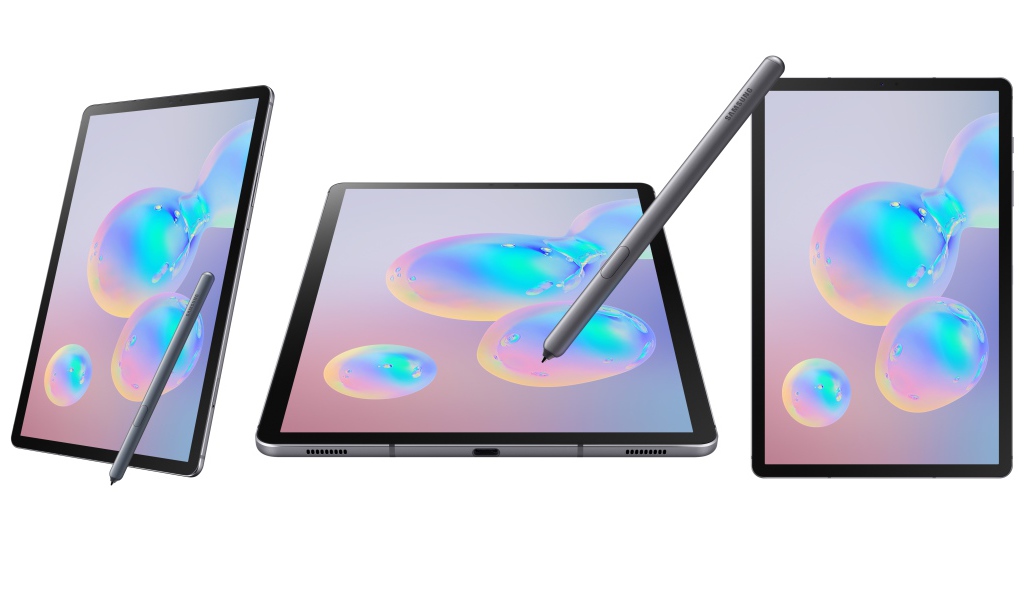 Планшеты Samsung Galaxy Tab S6 на белом фоне