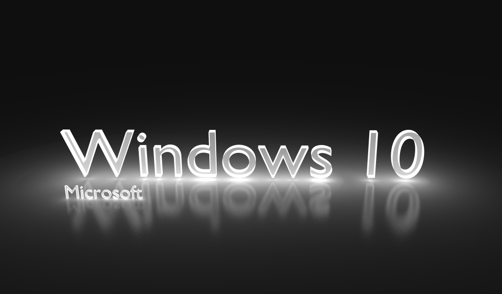 Надпись операционной системы Windows 10 на сером фоне