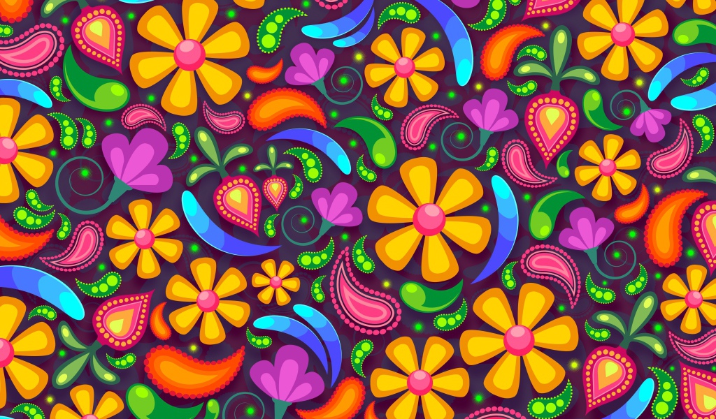 Bright pattern with flowers