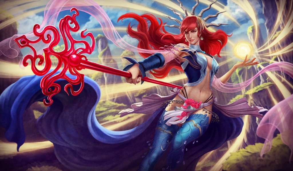 Фантастическая русалка с трезубцем в руках 