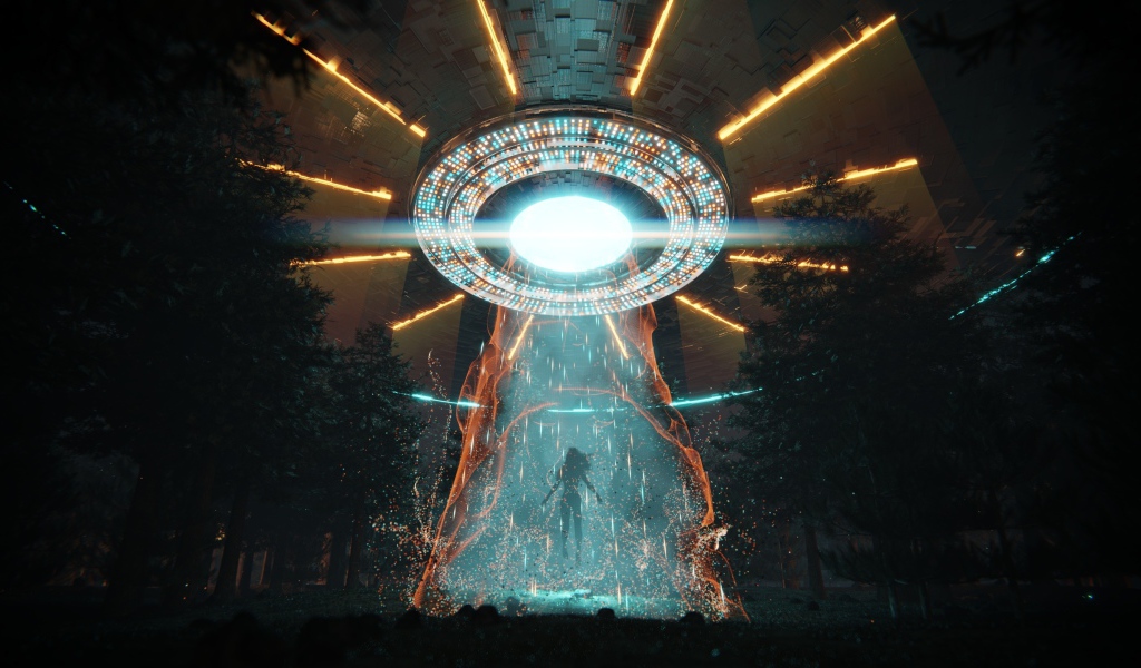 Корабль НЛО похищает женщину