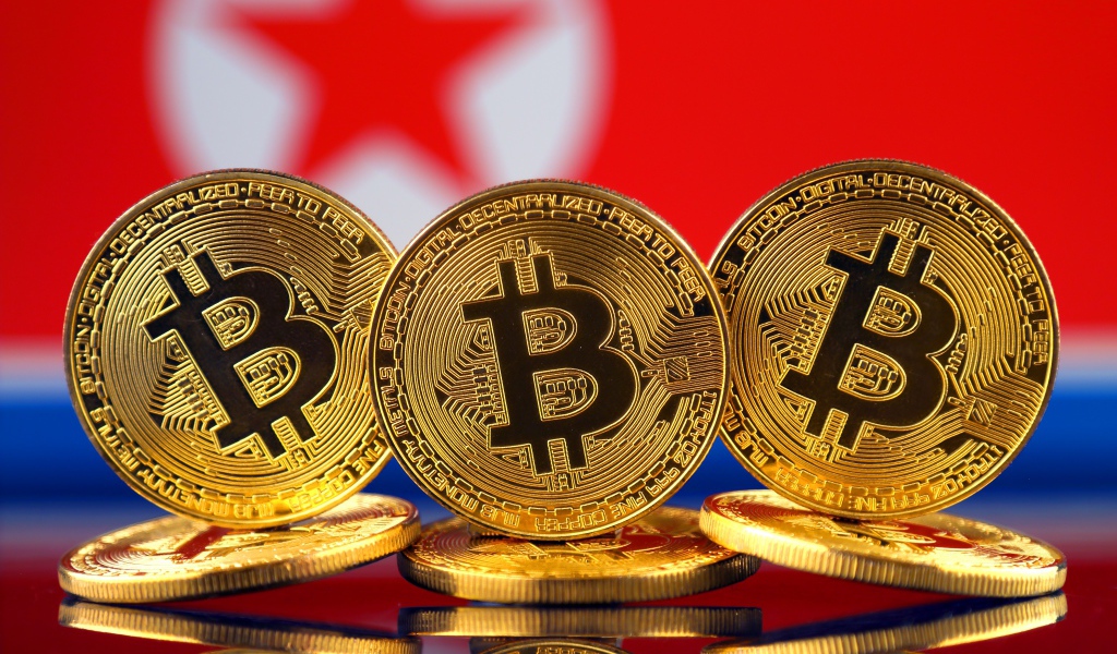 Круглые золотые монеты Биткоин 