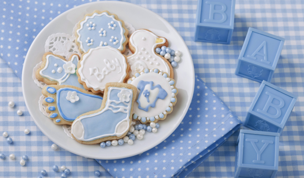 Красивое праздничное печенье с кубиками 