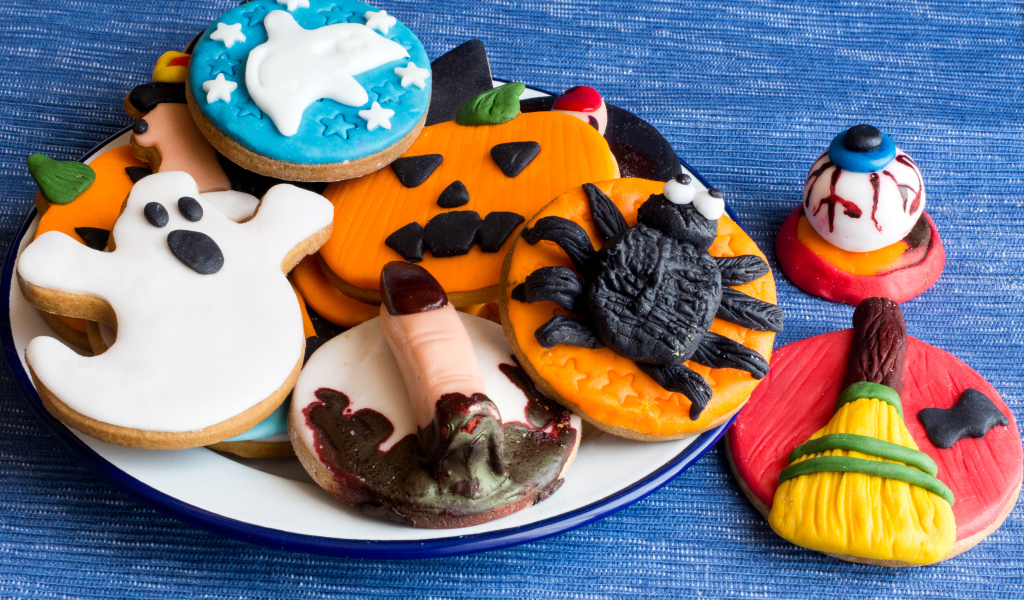 Страшное печенье угощение на праздник Хэллоуин 