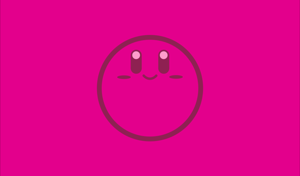 Компьютерная игра Kirby логотип на розовом фоне
