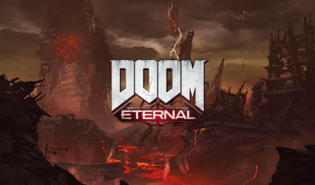 Логотип компьютерной игры Doom Eternal, 2019 года